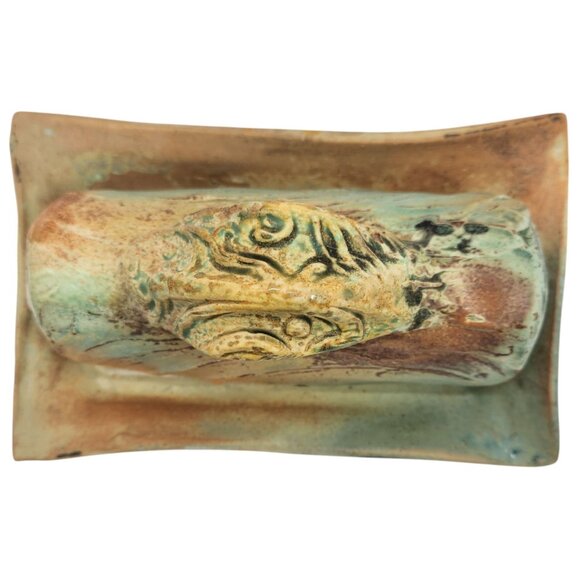 Vintage Rustic Pottery Butter Dish Butter Keeper - Picture 6 of 10